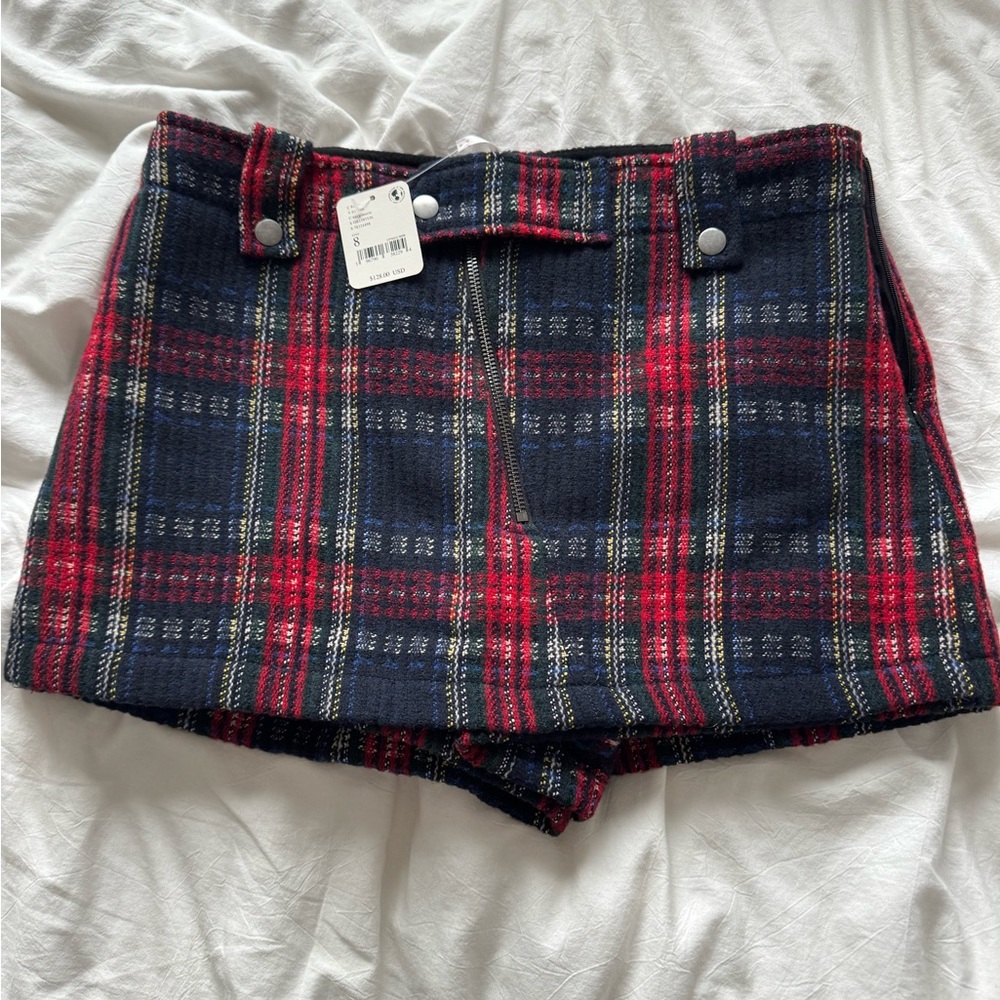 NWT Free People Plaid Skort